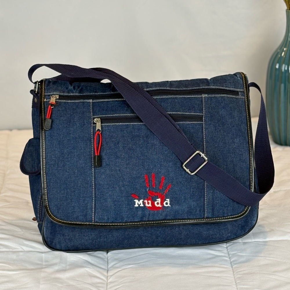 Vintage Mudd Denim Messenger Bag